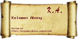 Kelemen Abony névjegykártya
